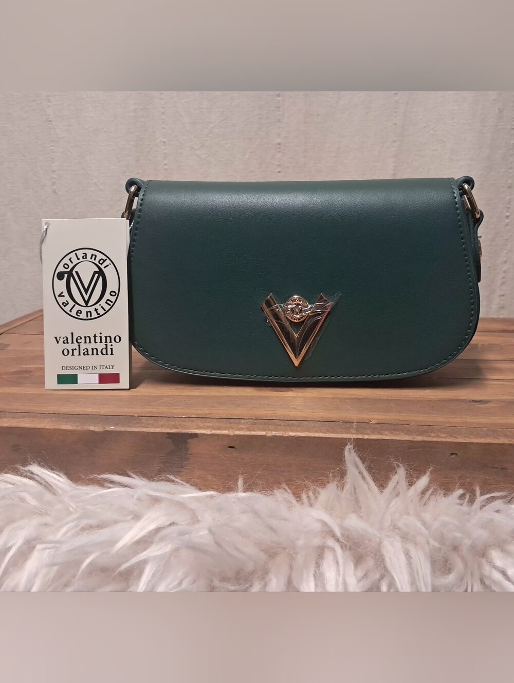 NWT Valentino Orlandi Velora Maroon Vegan Leather Shoulder Bag